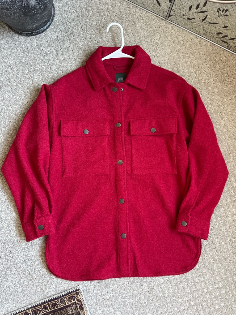 wild fable women’s Red Snap-Front Shirt Jacket